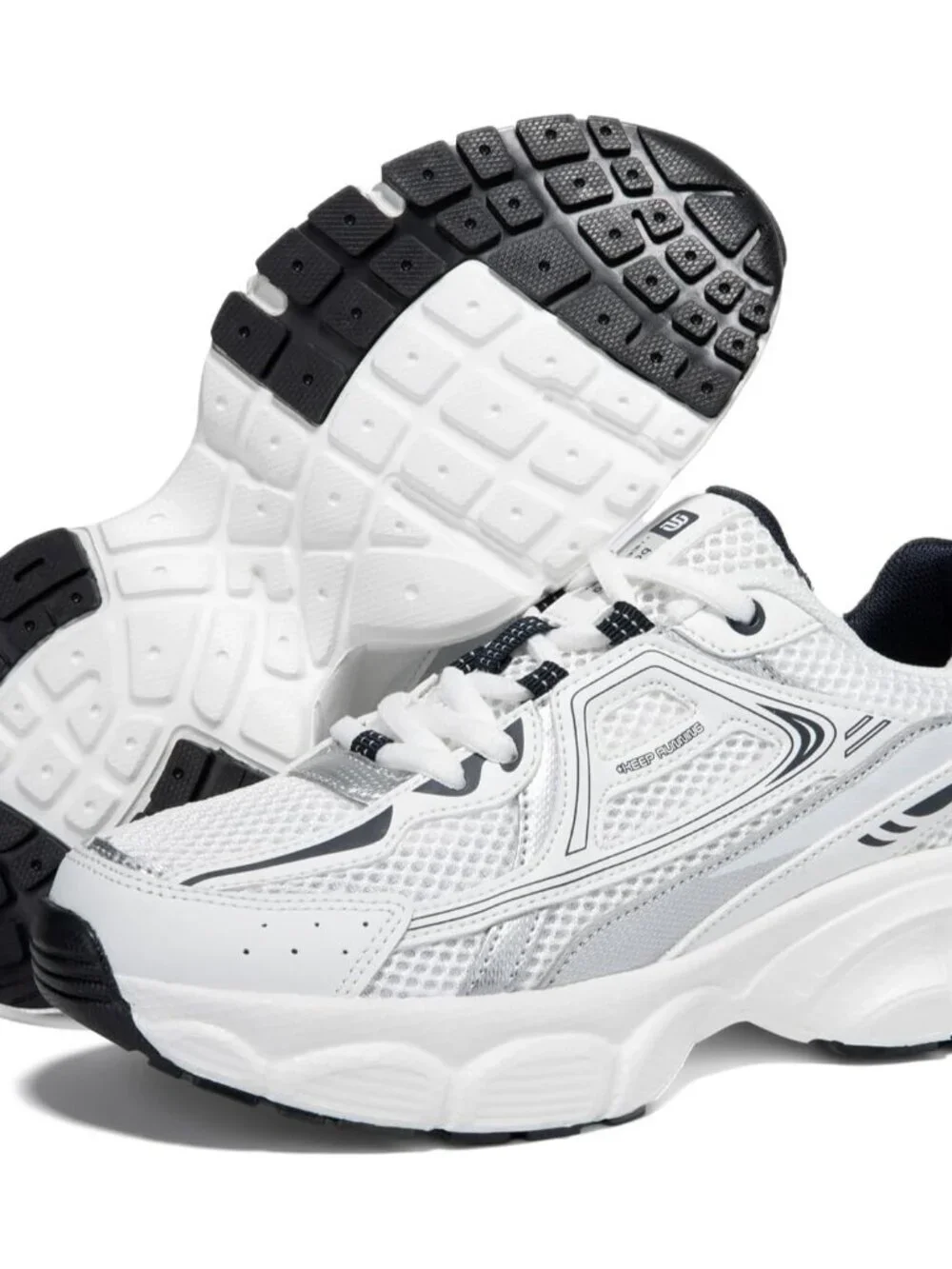Women's White Chunky Fashion Sneakers Casual Sports Shoes Mesh Athletic